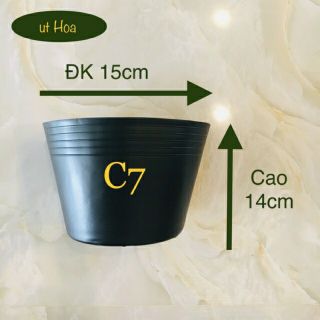 [Sỉ từ 20 cái] Chậu nhựa đen  C7 trồng cây hiệu Phước Lộc(dày dặn)