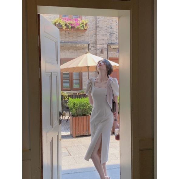 Váy Body Xẻ Đùi Tay Phồng 2 Lớp Siêu Xinh | BigBuy360 - bigbuy360.vn