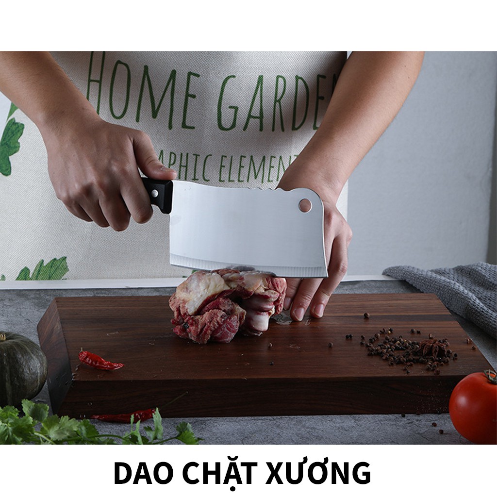 Bộ Dao Nhà Bếp 7 Món Có Hộp Gỗ Đựng Dùng Cho Nhà Bếp Siêu Tiện Dụng