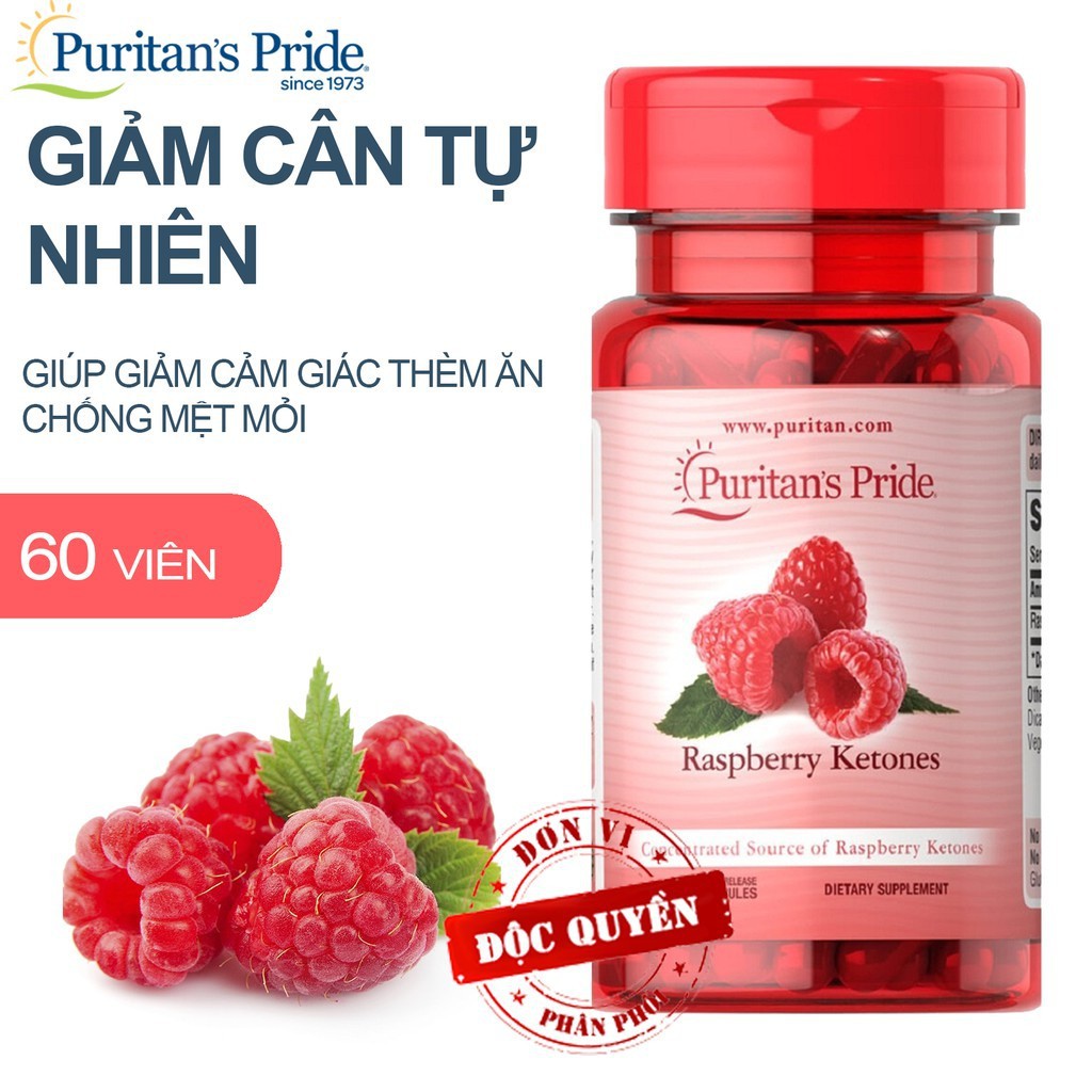 Puritan’s Pride RASPBERRY KETONES & WHITE KIDNEY BEAN – Viên uống GIẢM CÂN nhập khẩu từ MỸ