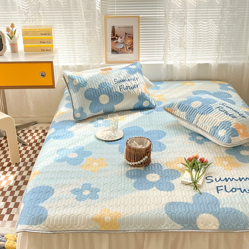Chiếu điều hòa cao su non 9D M2T BEDDING Luxury vải lụa Tencel mềm mát - Mark Hoa Summer