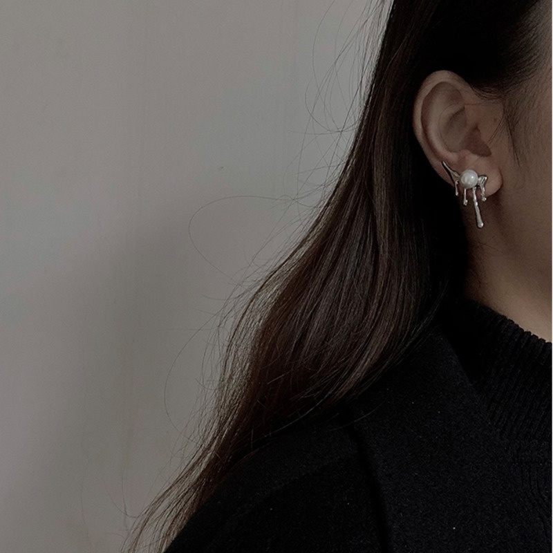 Bông Tai Hình Giọt Nước Đính Ngọc Trai Thời Trang Dành Cho Nữ