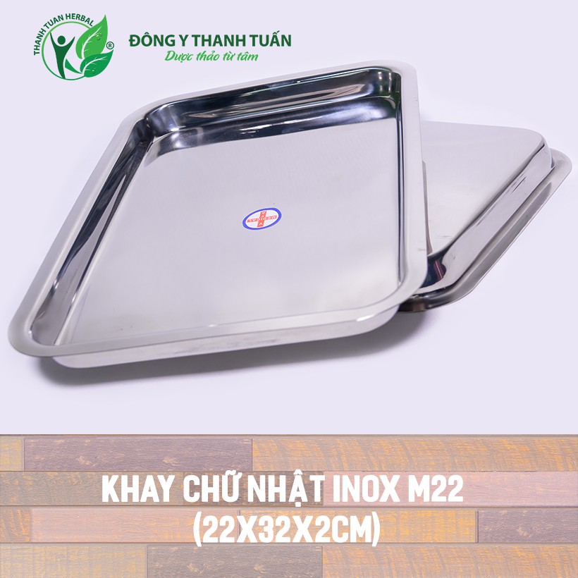 Khay chữ nhật, khay inox y tế Vinh Tấn các kích thước (Khay đúc)