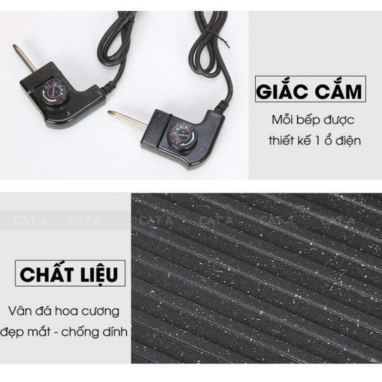 [Sẵn hàng] Bếp lẩu nướng đa năng 2IN1 - Nồi lẩu nướng phủ men chống dính CAO CẤP, công suất 1500W phù hợp 5-6 người dùng