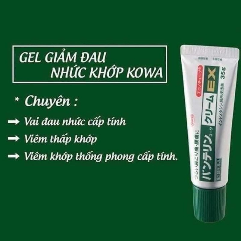 Gel bôi giảm đau xương khớp Banterin Kowa  60g và 35g Nhật Bản