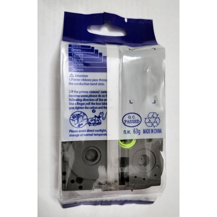 Nhãn in LB - 641 dành cho máy Brother P- Touch – CHỮ ĐEN NỀN VÀNG khổ rộng 18mm*8m