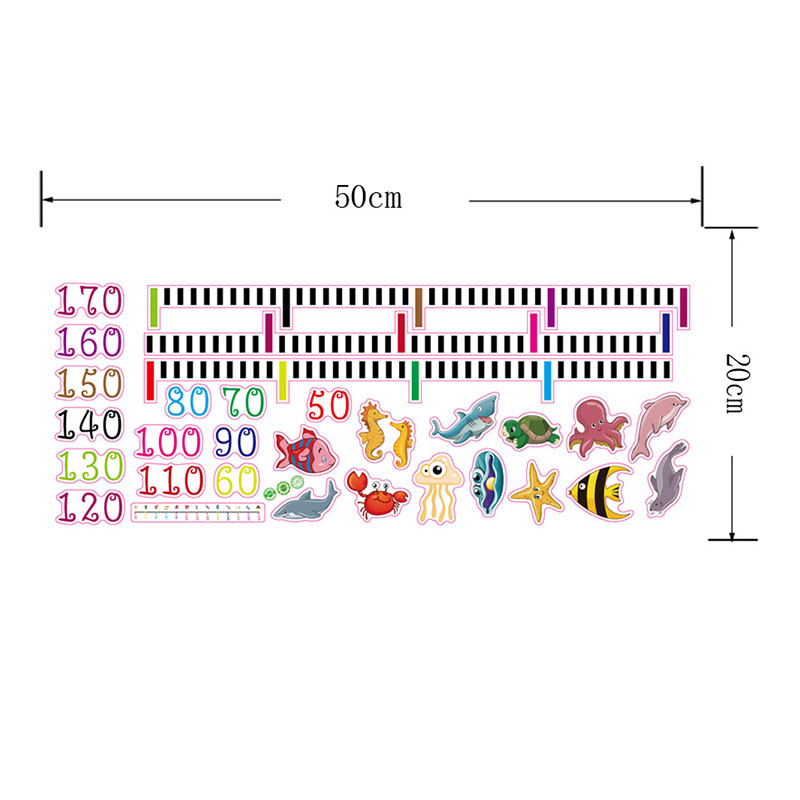 Thước dán tường đo chiều cao cỡ 50-170cm/ 20-200cm