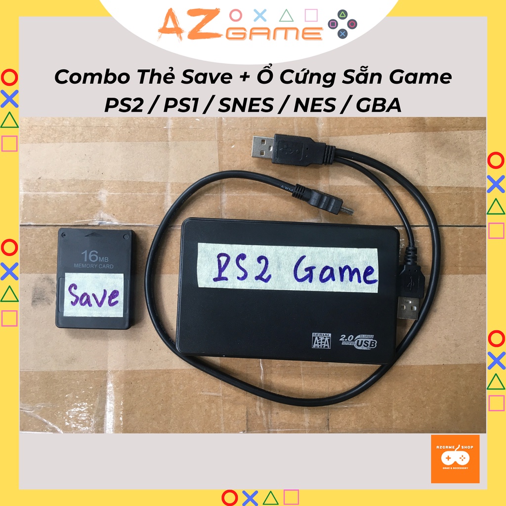 Combo Ổ Cứng PS2 + Save 16MB Chép Full game PS2/PS1/GBA/NES/SNES...