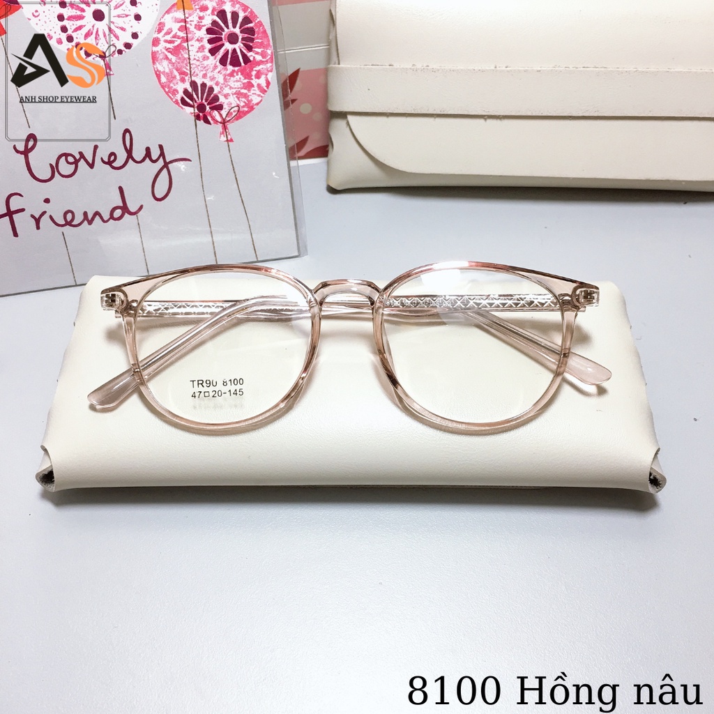 Kính tròn nhỏ nữ giới chất liệu nhựa lõi kim loại thời trang 8100