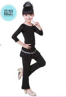 Bộ dance thun lệch vai dài tay