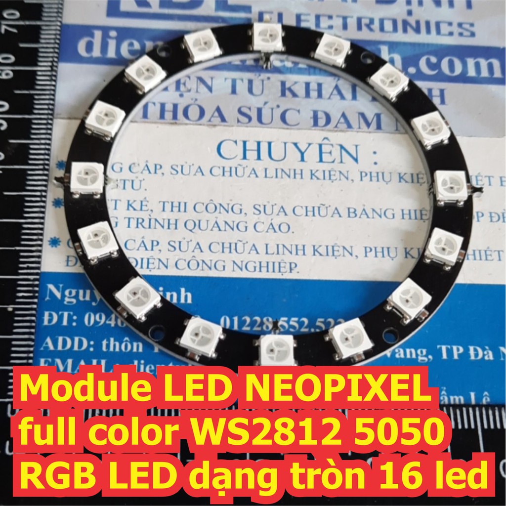 Module LED NEOPIXEL full color WS2812 5050 RGB LED dạng tròn 16 led kde7289