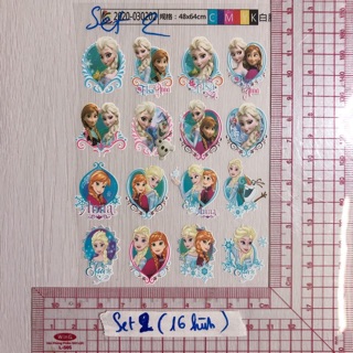Set sticker hình ủi công chúa elsa