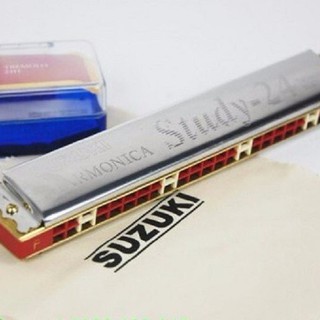 Kèn Harmonica 24 lỗ Suzuki Tremolo Study 24 (Bạc)