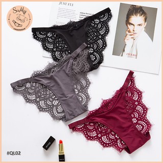 [ FREE SHIP 50K ]quần lót nữ HUMYHAPO đồ lót lụa phối ren sexy gợi cảm - QL02
