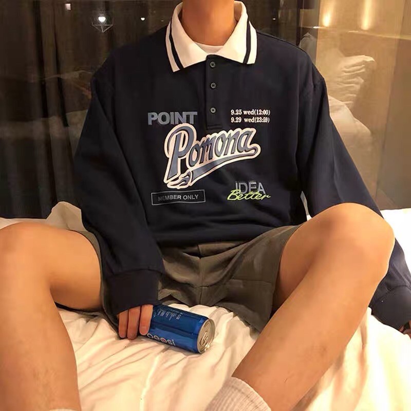Áo thun Polo nam Polo T-shirt dài tay, phong cách Hàn Quốc trẻ trung, oversize | BigBuy360 - bigbuy360.vn