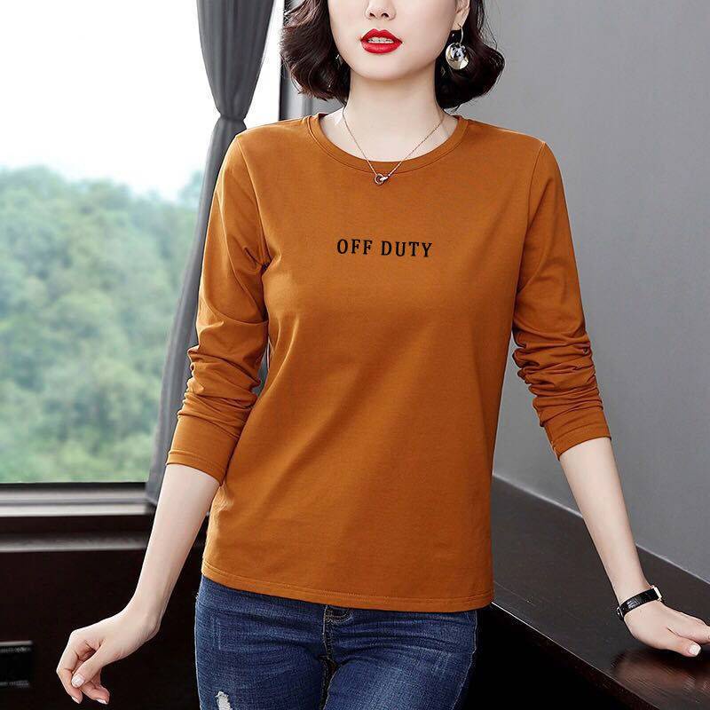 Áo thun tay dài dáng rộng thời trang cho phụ nữ trung niên