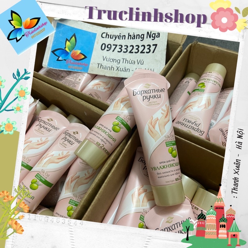 Kem dưỡng da tay lụa Nga Sliky hand oliu xanh 80ml cho tay mềm mịn