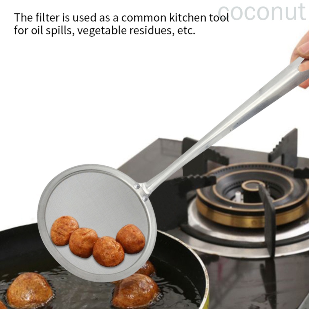 Dụng Cụ Lọc Dầu Bằng Thép Không Gỉ Có Tay Cầm Mở Rộng Tiện Dụng Cho Nhà Bếp