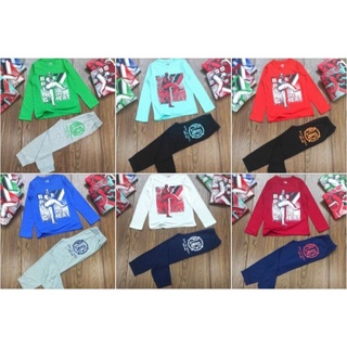 Bộ cotton dài tay bé trai Place xuất dư size đại 17-47kg