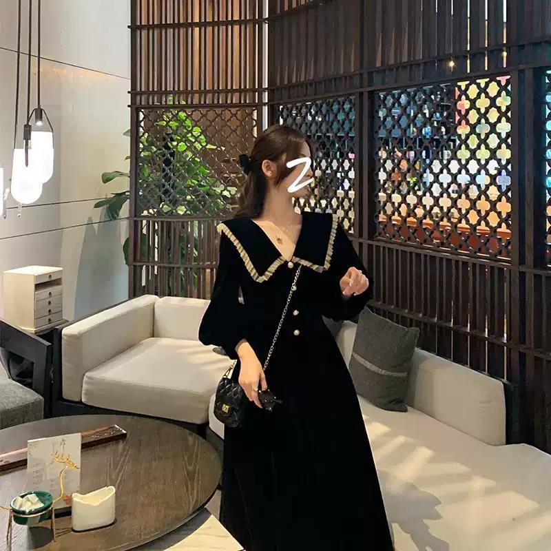 đầm đen đầm vintage đầm bầu công sở đầm công sở đầm dài đầm bigsize nữ đầm đi tiệc váy tiểu thư sang chảnh váy nữ xinh đầm tay dài