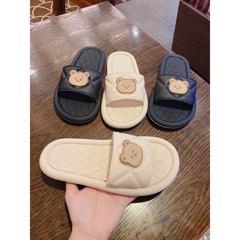 [Ảnh thật] Dép bánh mì gấu nâu cao su mềm đi mưa