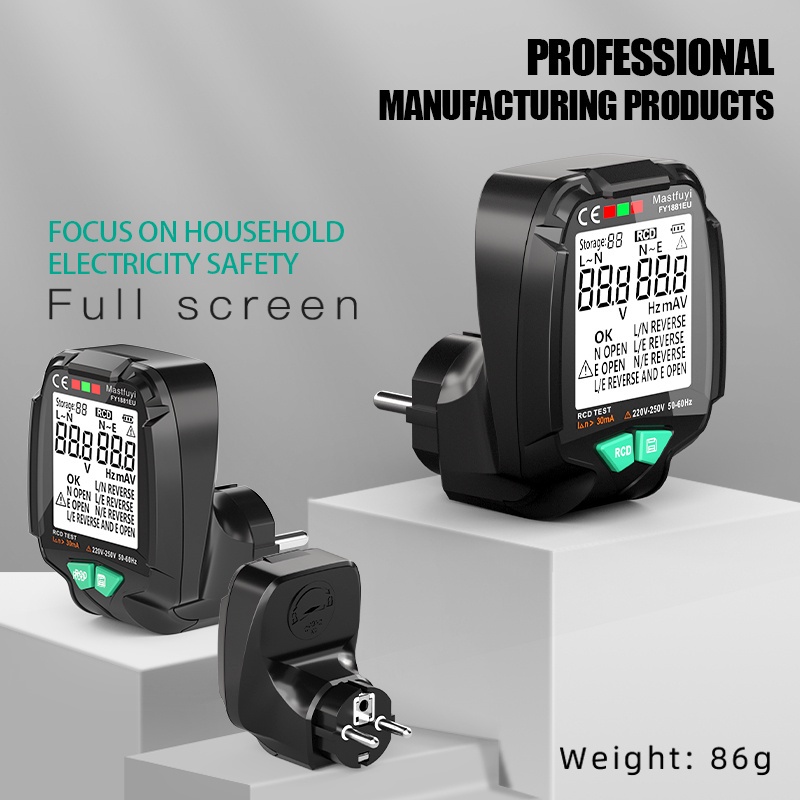 Thiết Bị Kiểm Tra Điện Áp 30V-250V RCD Phích Cắm EU / US / UK
