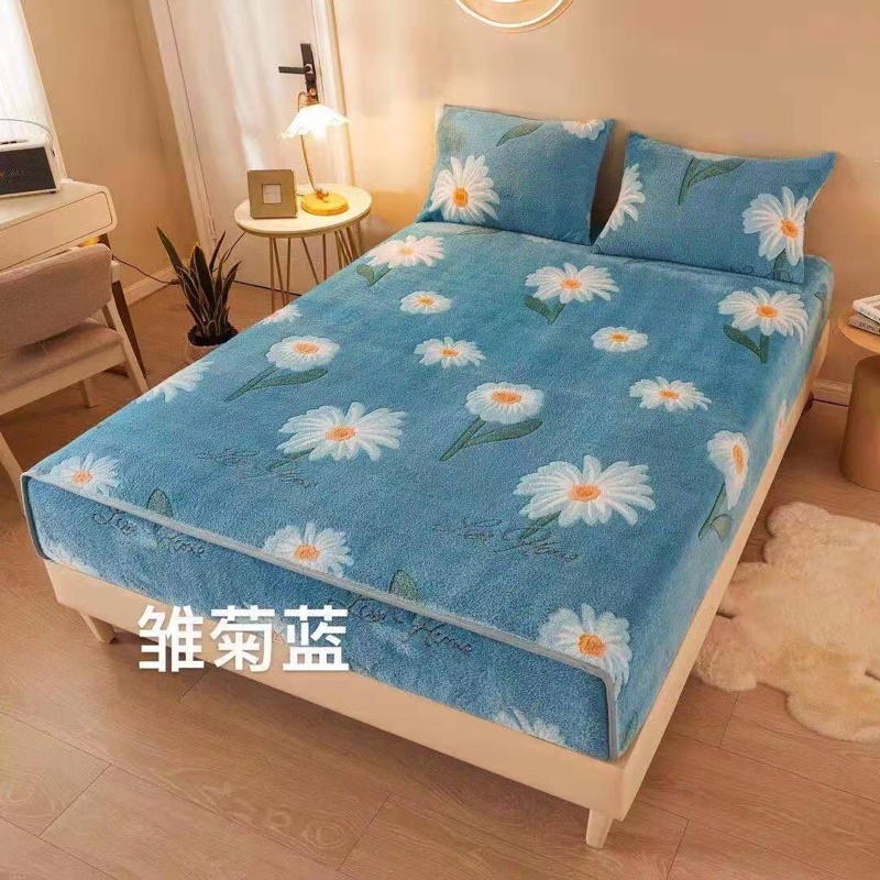 SÉT 3 MÓN GA GỐI NỈ NHUNG TUYẾT SỮA NHÂPH KHẨU ĐỦ SIZE(tặng kèm 2 vỏ gối)