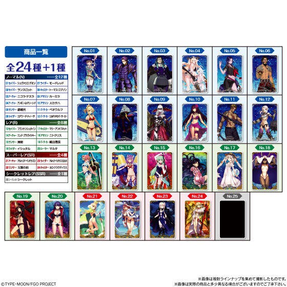 Thẻ Hình Nhựa Bánh Xốp Card sưu tập GACHA Fate Grand Order