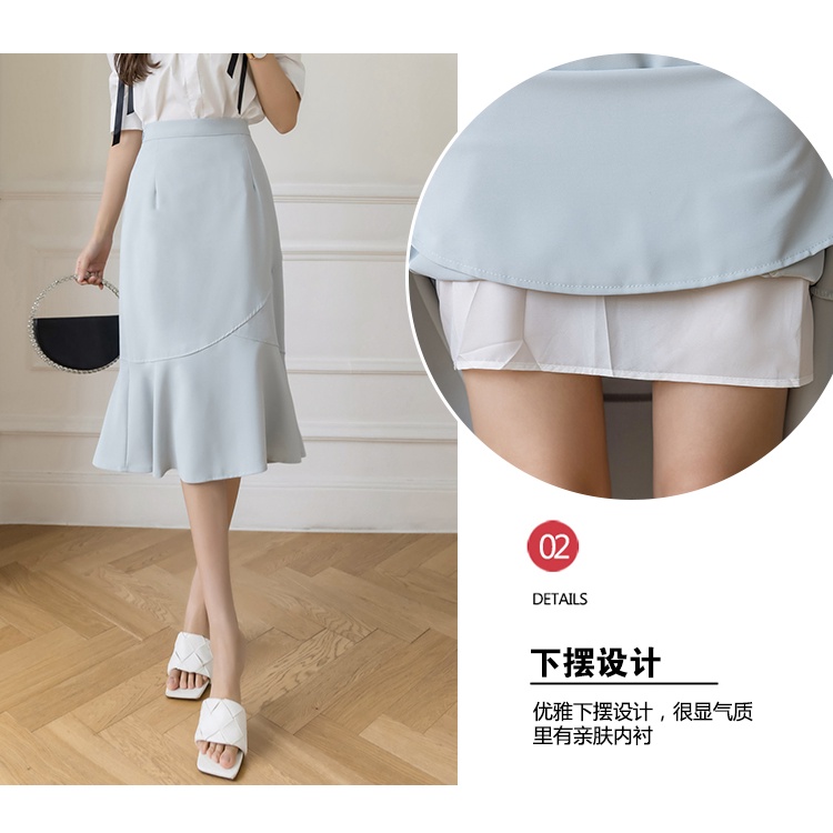 Chân Váy Đuôi Cá Dài Lưng Cao Co Giãn 3 Màu Thời Trang Công Sở