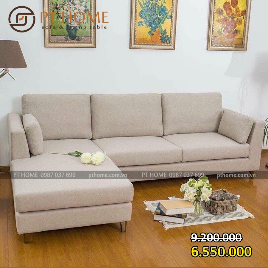 Sofa góc chữ L - vải nỉ Hàn Quốc