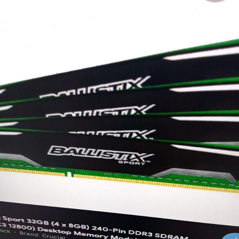 ram rucial ballixtix ddr3 4gb và 8gb tản nhiệt  buss  1333 /1600 / 1866 / 2133 / 2400