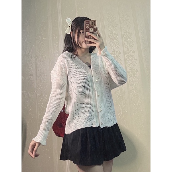 Áo len Cardigan dệt kim dễ phối đồ, trẻ trung kiểu Tây ngọt ngào