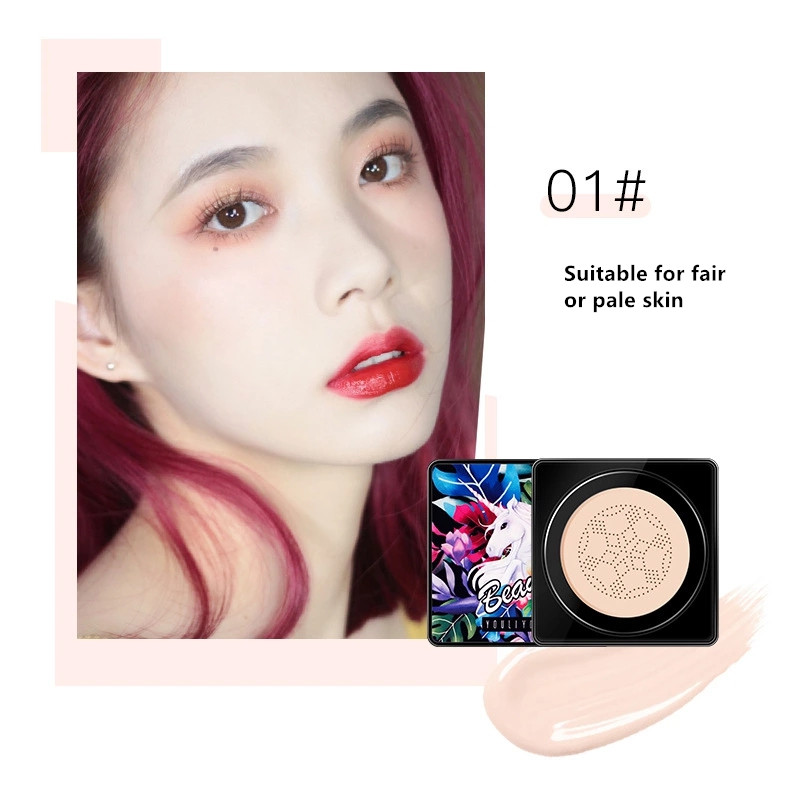 [Hàng mới về] Phấn Nước BB Trang Điểm Dưỡng Ẩm Chống Thấm Nước Kèm Mút Tán Đầu Nấm Thiết Kế Hộp Kỳ Lân
