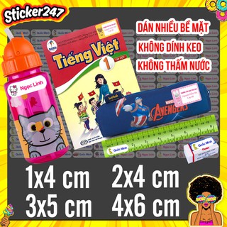 Sticker dán in tên riêng cho bé theo yêu cầu, nhiều kích thước