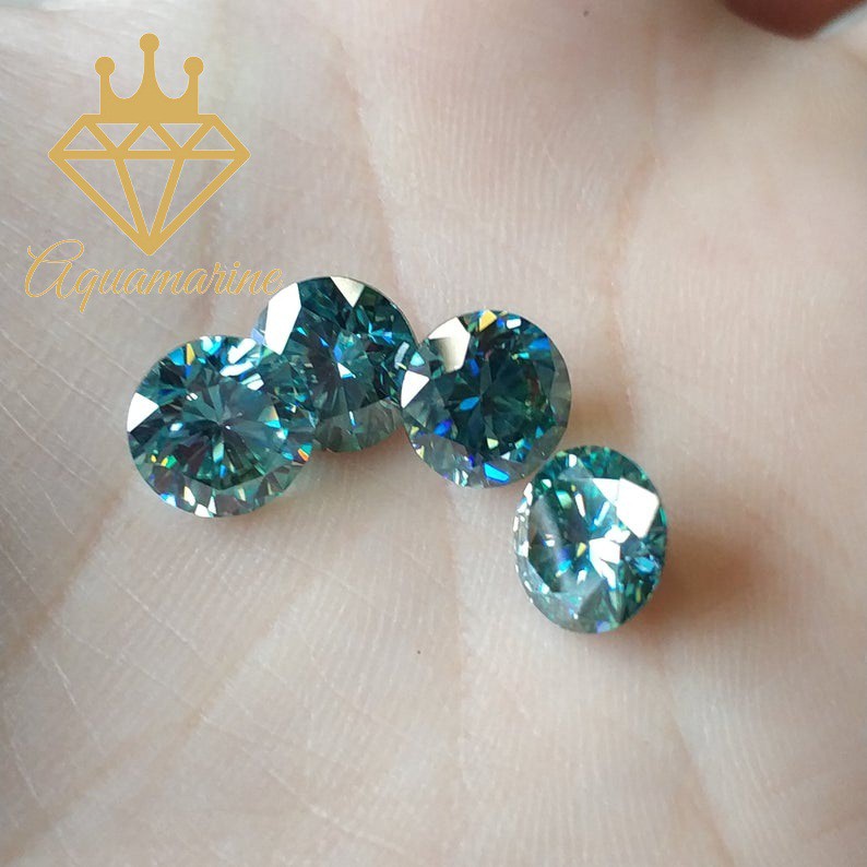 Kim cương nhân tạo Moissanite Round Blue