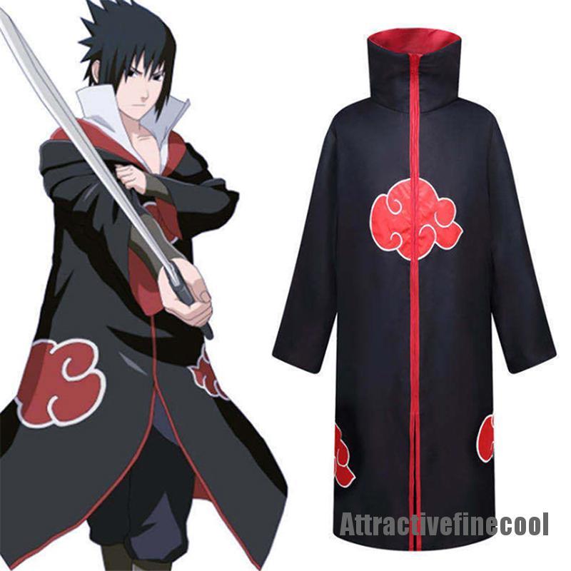 [NewACVN] Kids Anime Naruto Cosplay Akatsuki Cloak Uchiha Party Costume Accessories Suits