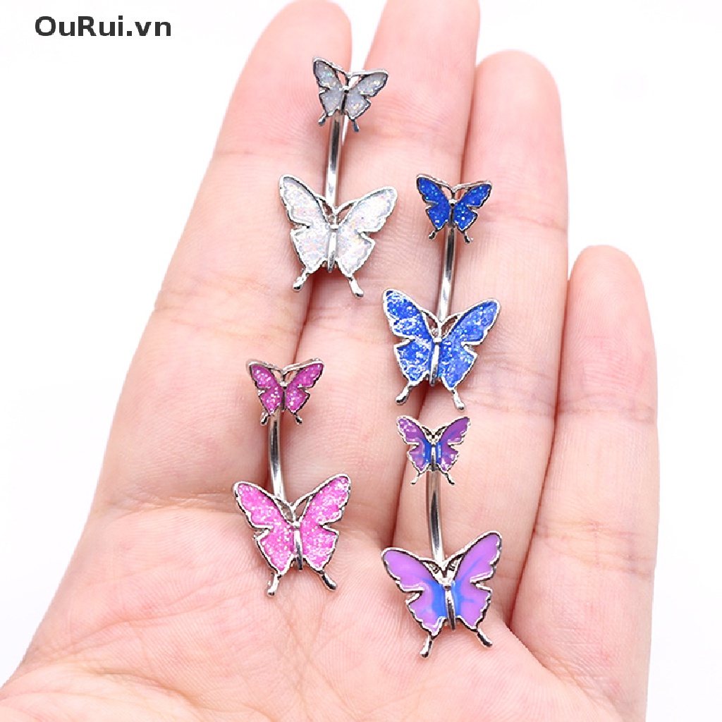1 Khuyên Rốn Hình Bướm Bằng Thép 316L Chất Lượng Cao