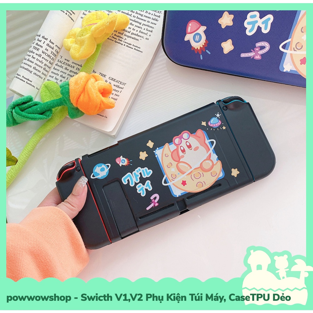 [Sẵn VN - Hỏa Tốc] Switch V1,V2 Phụ Kiện Túi Máy, Case Ốp TPU Dẻo Cho Máy Game Cầm Tay Nintendo Switch V1,V2 Black Kirby