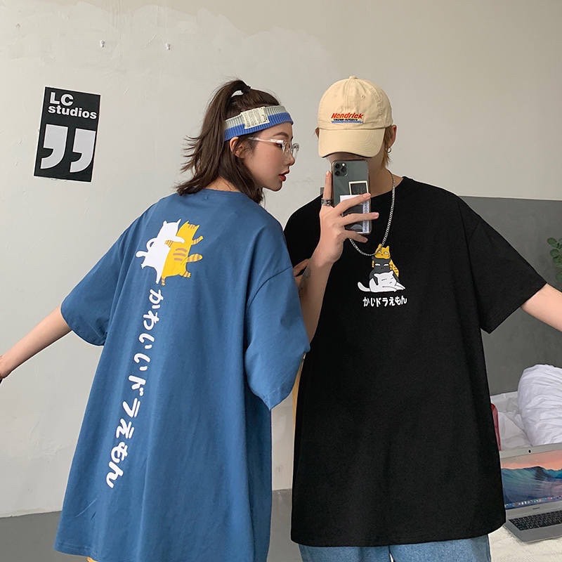 [Mã WASKT410K giảm 10K đơn 50K] [ PINK ] Áo thun tay lỡ 3 CON MÈO Unisex