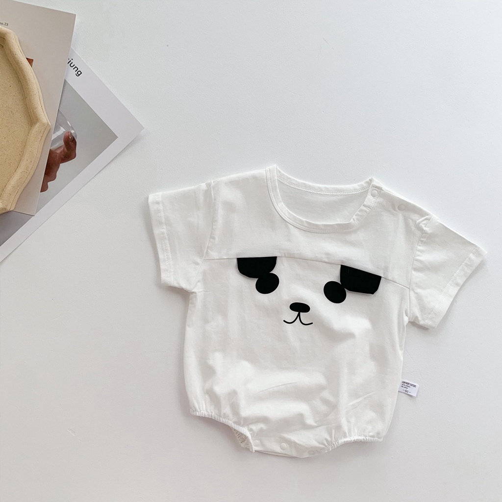 Áo liền quần ngắn tay hình gấu trúc cho bé sơ sinh