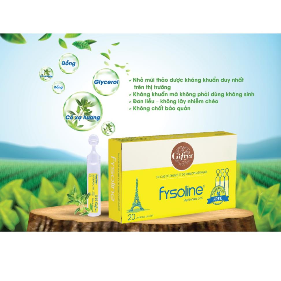 Fysoline Màu Vàng .Nước Muối Sinh Lý Pháp.Cho Bé Từ Sơ Sinh NGhẹ Mũi,Viêm Sổ Mũi,Rửa Mắt