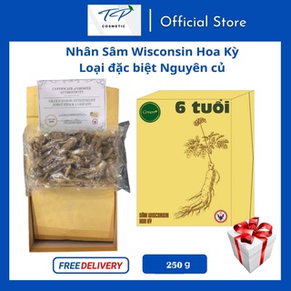 Nhân Sâm Wisconsin Hoa Kỳ (Sâm Mỹ), Loạị Thượng hạng 6 tuổi 250g: Bồi Bổ Sức Khỏe, Tăng Sức Đề Kháng