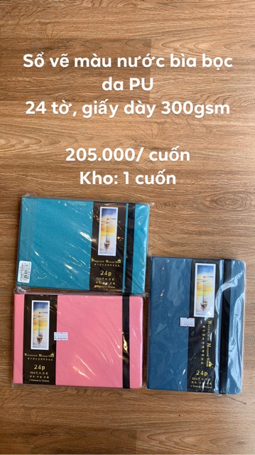 Sổ vẽ mở phẳng bìa bọc vải - Sketchboook màu nước 300gsm hãng Druer, Doreart, Potentate, Kuelox - có ảnh thật - có sẵn