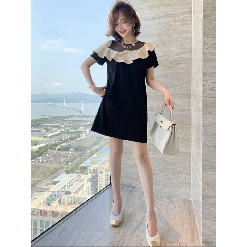 Váy xuông phối cổ siêu sang
