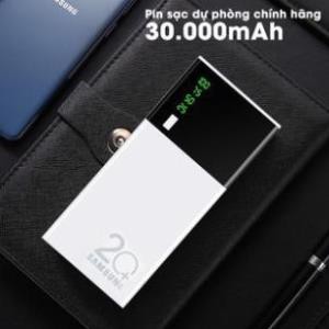 Sạc dự phòng 20000 MAH đi kèm dây sạc 3 đầu đa năng ,Pin màu trắng nhỏ gọn Tích Hợp Sạc Nhanh- phukienpt91