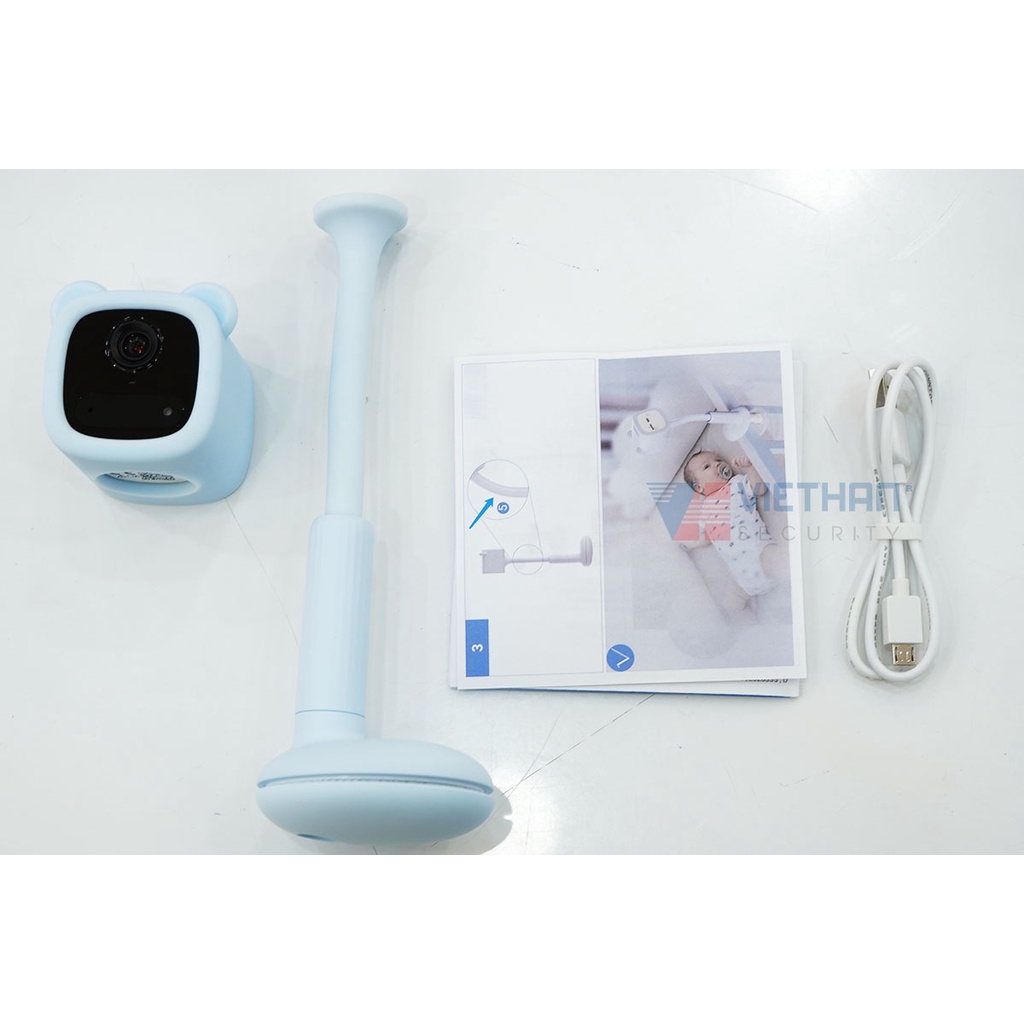 Camera theo dõi em bé thông minh, wifi sử dụng pin sạc Ezviz BM1 màu xanh 2MP 1080P, đàm thoại 2 chiều, phát hiện tiếng
