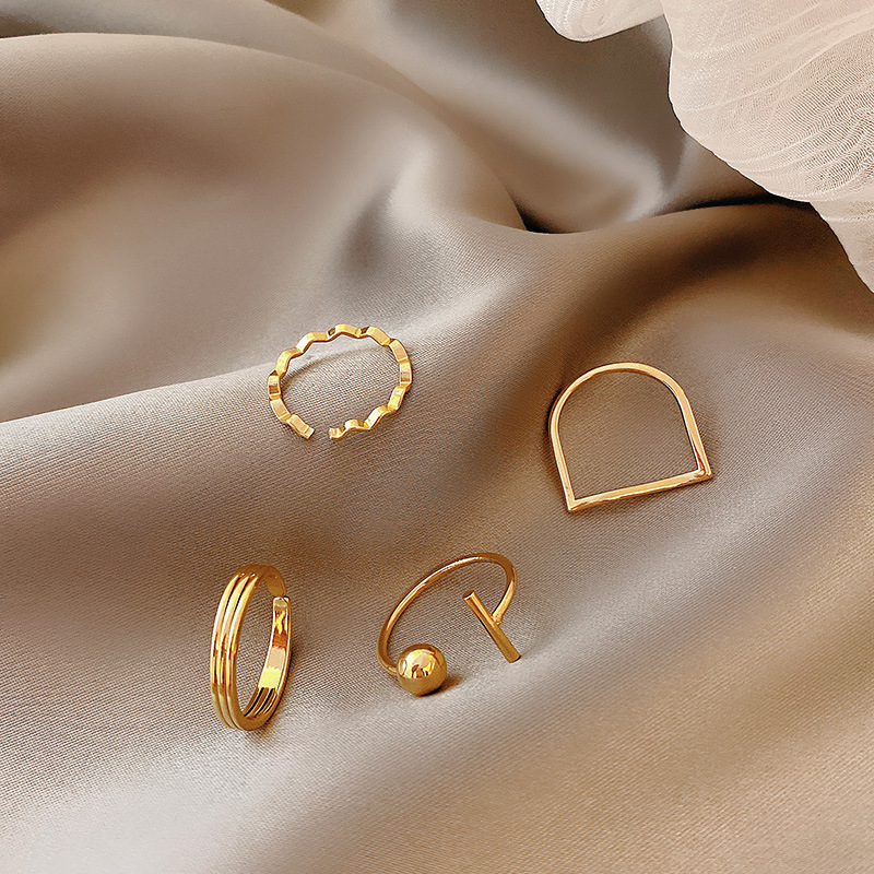 Geometric shape ring, 4 ring fashion accessories