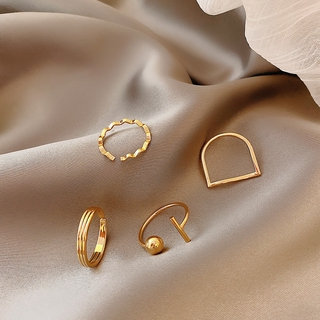 Geometric shape ring, 4 ring fashion accessories