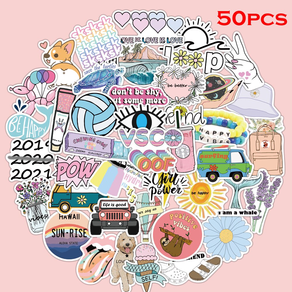 Set 50 miếng dán trang trí xinh xắn