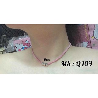 Vòng cổ CHOKER kèm bi inox đơn giản, MÃ Q109